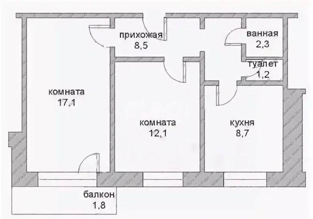 2-к кв. Самарская область, Тольятти ул. Мурысева, 83 (50.2 м) - Фото 2