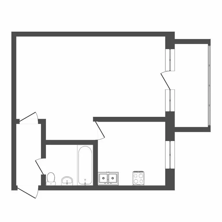 1-комнатная квартира: Тюмень, улица Пермякова, 12 (30.9 м) - Фото 1