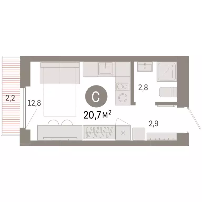 Квартира-студия: Новосибирский район, рабочий посёлок Краснообск, 3-й ... - Фото 1