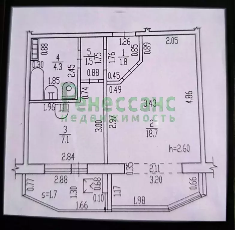 1-к кв. Брянская область, Брянск Флотская ул., 32 (33.4 м) - Фото 1