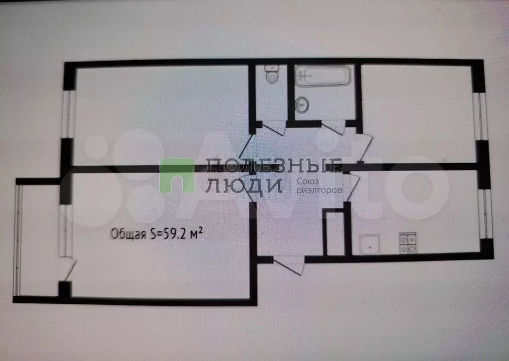 3-к. квартира, 60 м, 4/5 эт. - Фото 0