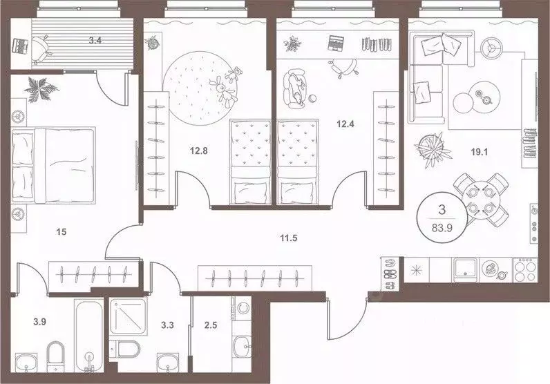 3-к кв. Пензенская область, Пенза Арбеково жилрайон, Дальнее Арбеково ... - Фото 1