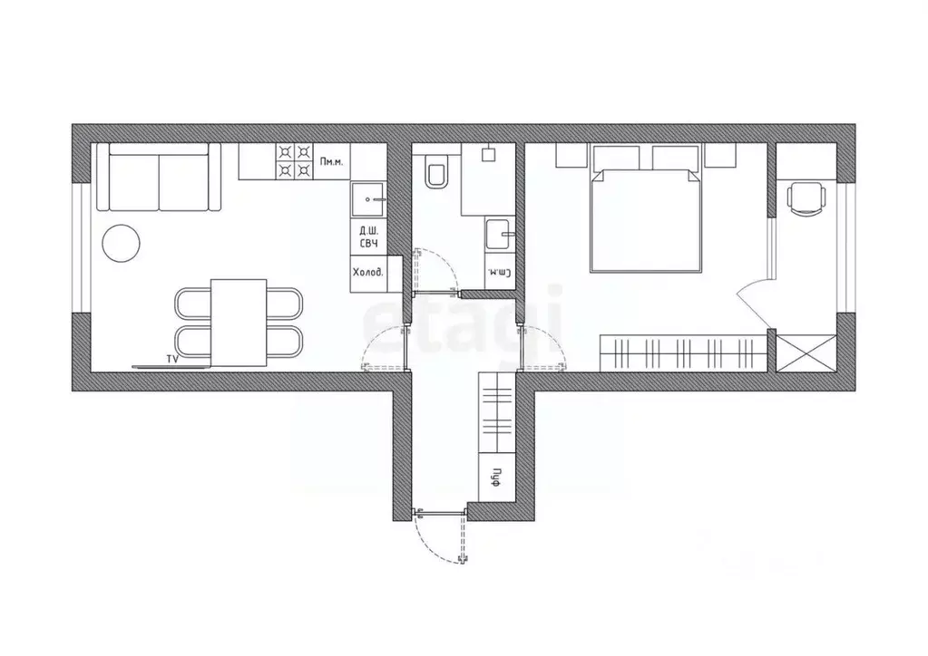 2-к кв. Севастополь ш. Лабораторное, 33к2 (44.7 м) - Фото 1