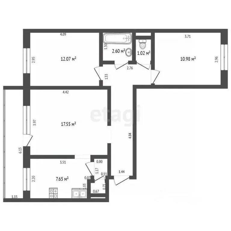 3-к кв. Ульяновская область, Ульяновск просп. Ленинского Комсомола, 11 ... - Фото 2