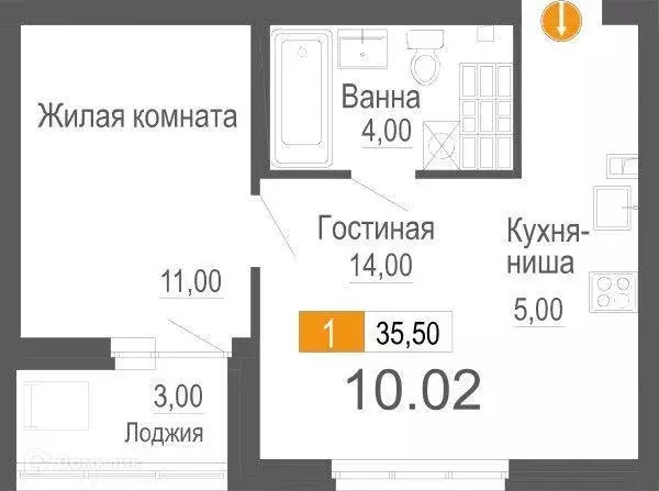 Продаётся 1-к квартира, 35.5 м - Фото 1