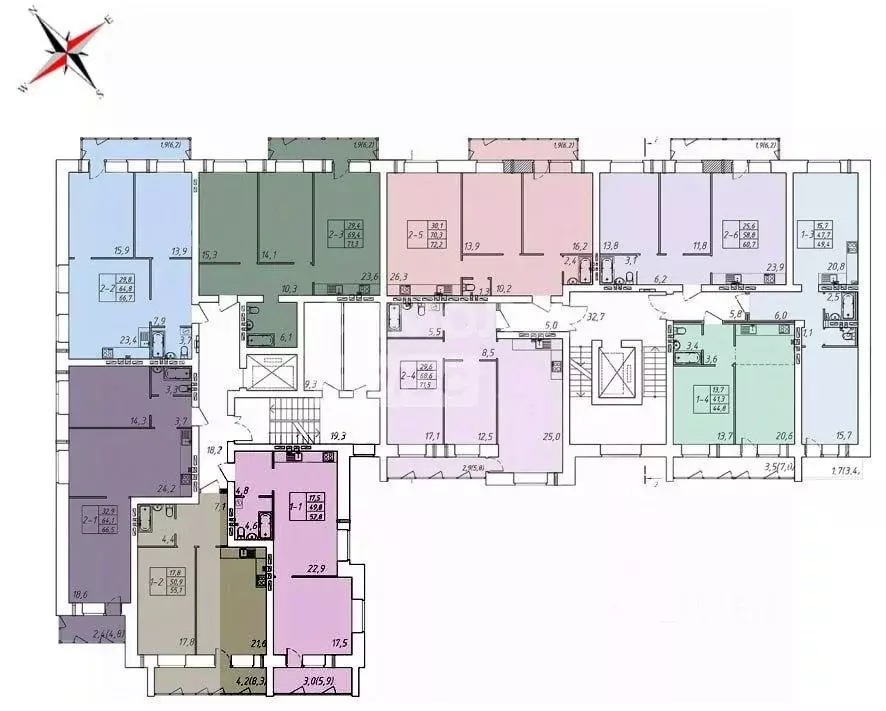 1-к кв. Вологодская область, Вологда Новгородская ул., 38 (52.8 м) - Фото 2
