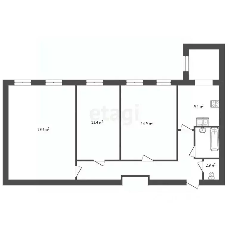 3-к кв. Санкт-Петербург 4-я Красноармейская ул., 2/35 (75.2 м) - Фото 1