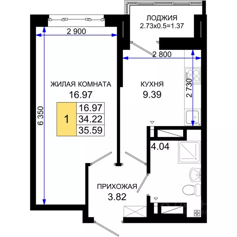 1-к кв. Ростовская область, Ростов-на-Дону Элеваторный пер., 6/2А ... - Фото 0