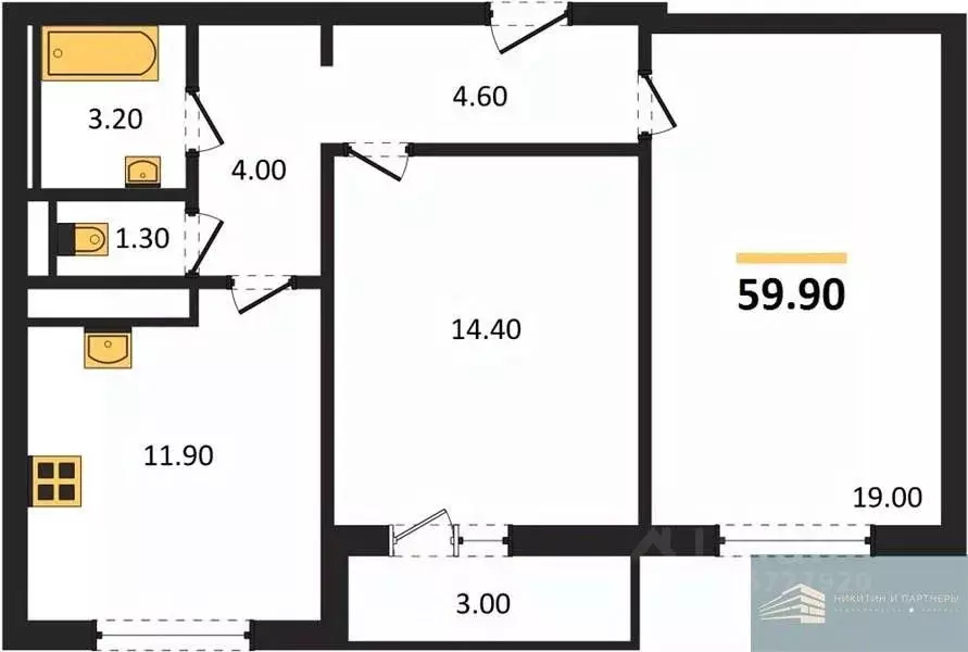 2-к кв. Воронежская область, Воронеж ул. Загоровского, 5/2 (59.9 м) - Фото 0