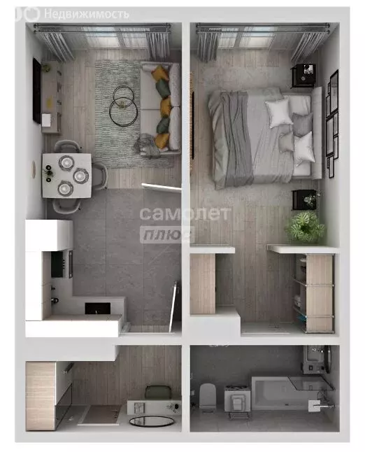 1-комнатная квартира: Липецк, улица Перова, 2Д (44.1 м) - Фото 2