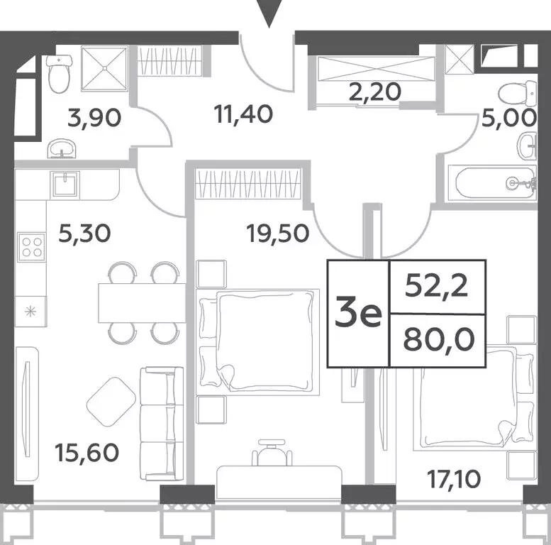 3-комнатная квартира: Москва, проспект Генерала Дорохова, 49 (80 м) - Фото 0