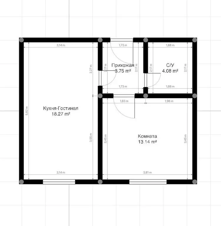 1-комнатная квартира: Нальчик, улица Байсултанова, 24 (41.16 м) - Фото 0