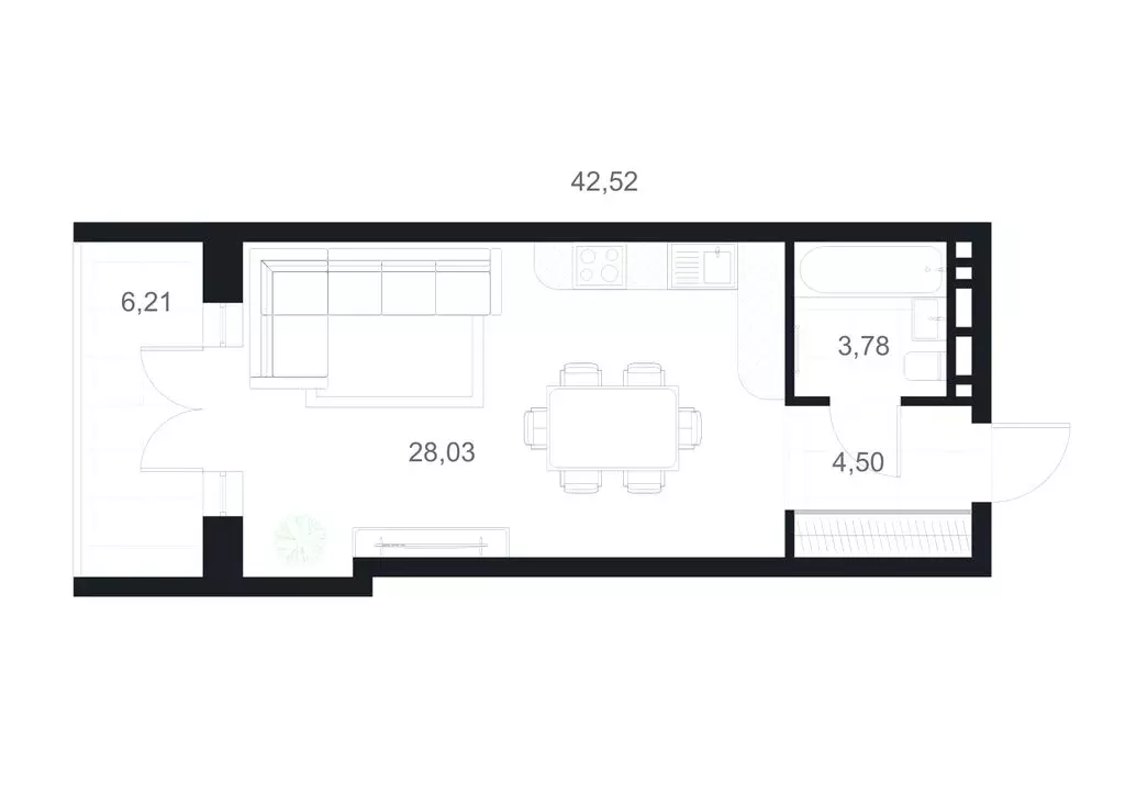 Квартира-студия: Каспийск, улица М. Халилова, 1А (42.52 м) - Фото 1