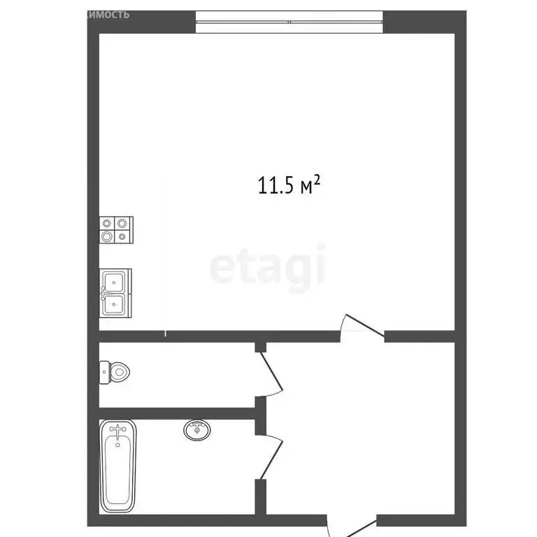 1к в -комнатной квартире (11.6 м) - Фото 1