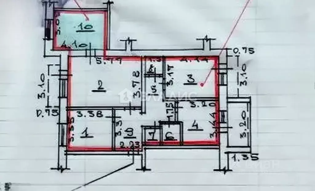 4-к кв. Краснодарский край, Ейск Красная ул., 66/6 (91.8 м) - Фото 2