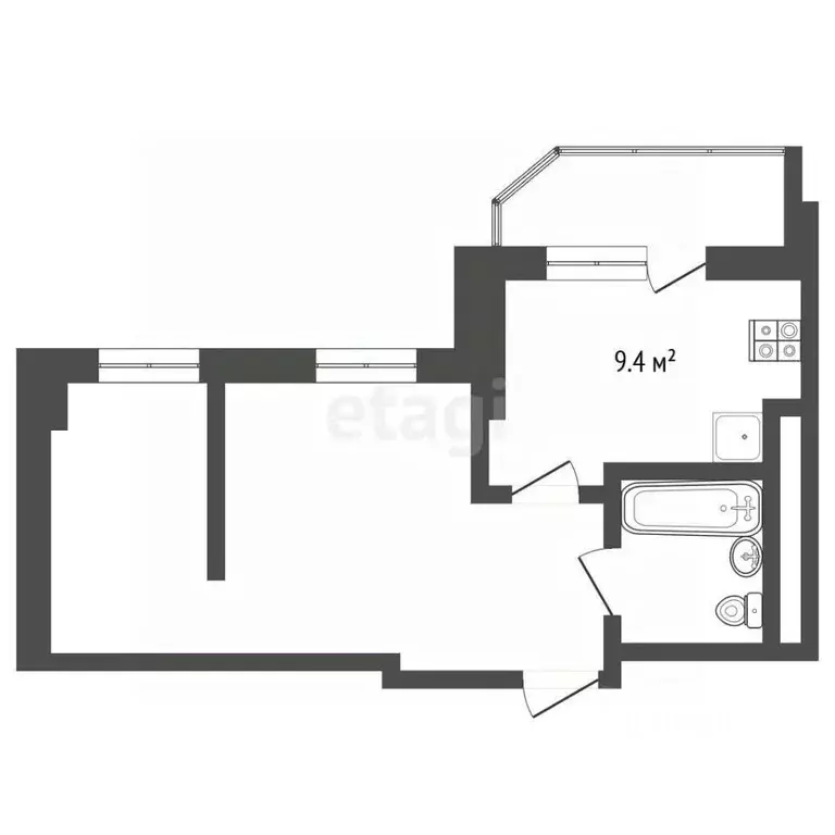 1-к кв. Московская область, Воскресенск ул. Зелинского, 4 (37.3 м) - Фото 2