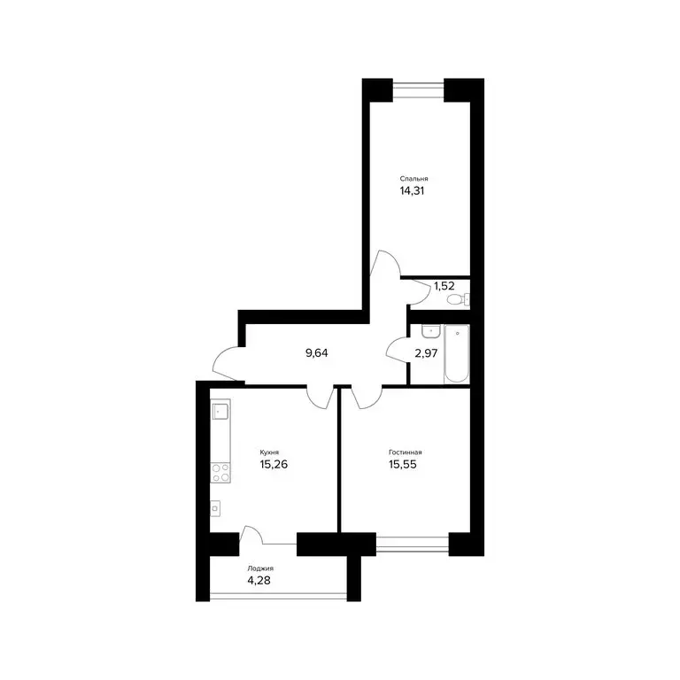 2-комнатная квартира: Ярославль, улица Александра Додонова, 10к4 ... - Фото 0