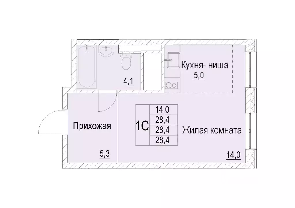 1-к кв. Московская область, Мытищи Медицинская ул., 11 (28.4 м) - Фото 0