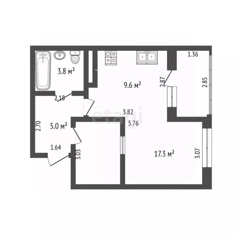 1-к кв. Севастополь ул. Челнокова, 12/6 (35.7 м) - Фото 1