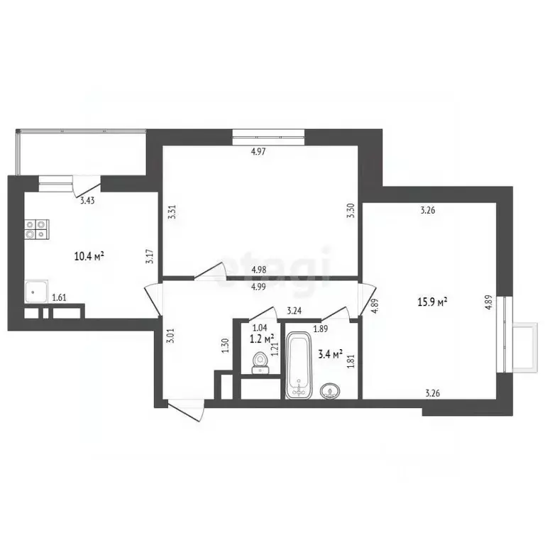 2-к кв. Москва ул. Молодцова, 25К1 (55.3 м) - Фото 2