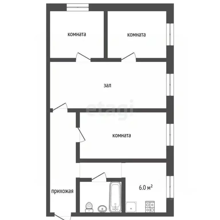 4-к кв. Забайкальский край, Нерчинск ул. Декабристов, 7Б (56.6 м) - Фото 1