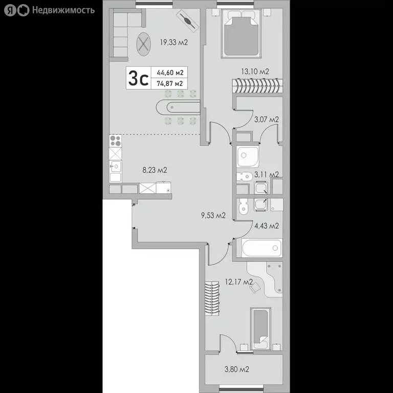 3-комнатная квартира: Оренбург, Яицкая улица, 11 (75 м) - Фото 0