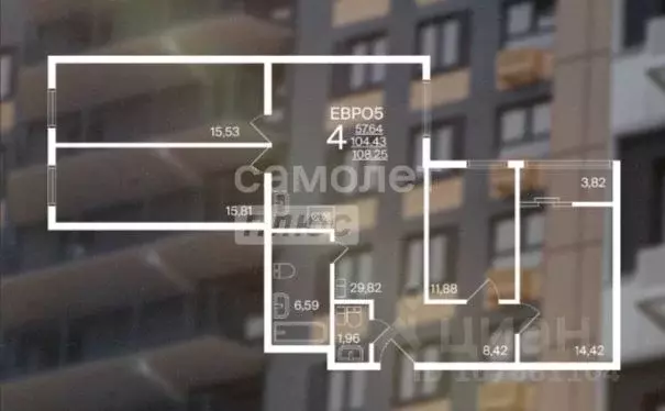 4-к кв. Липецкая область, Липецк Студеновская ул., 23Б (108.25 м) - Фото 1