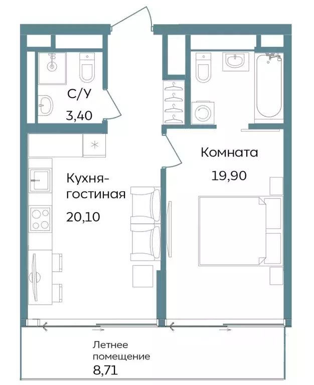 2-к кв. Крым, Саки  (52.11 м) - Фото 1