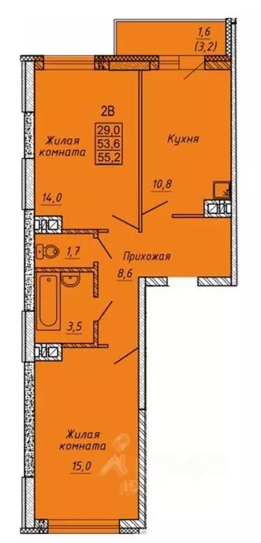 2-к кв. Новосибирская область, Новосибирск ул. Петухова, 162 (55.2 м) - Фото 1