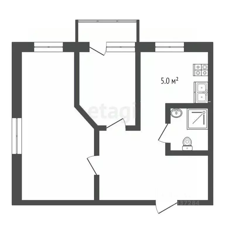 2-к кв. Нижегородская область, Выкса ул. Красные зори, 31 (42.2 м) - Фото 1