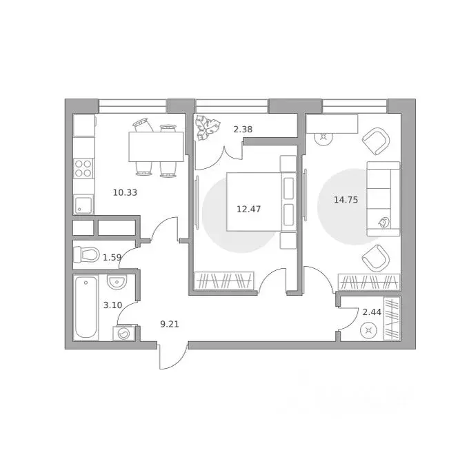2-к кв. Московская область, Балашиха 39-й мкр, Пехра жилой комплекс ... - Фото 1
