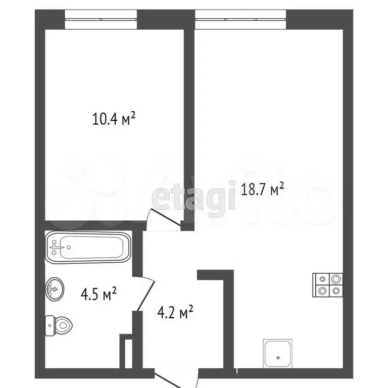 1-к. квартира, 37,8 м, 3/9 эт. - Фото 0