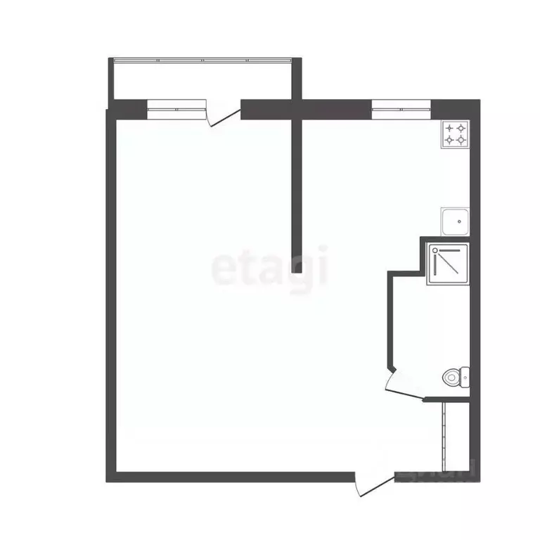 1-к кв. Красноярский край, Красноярск ул. Попова, 12 (31.8 м) - Фото 2