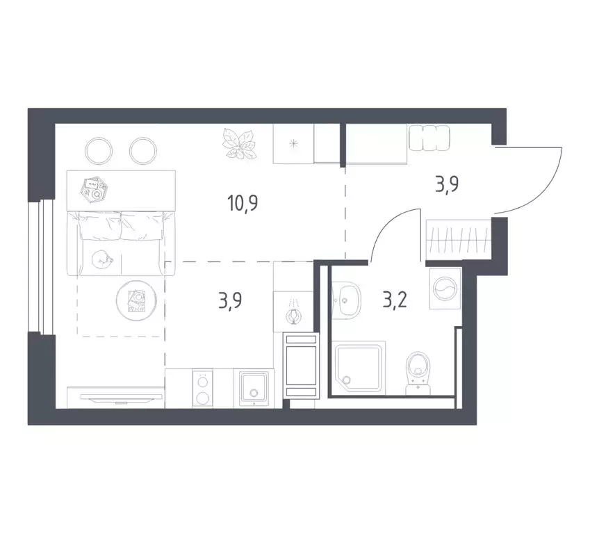 Квартира-студия: Мытищи, 1-й Стрелковый переулок, 5к1 (21.7 м) - Фото 1