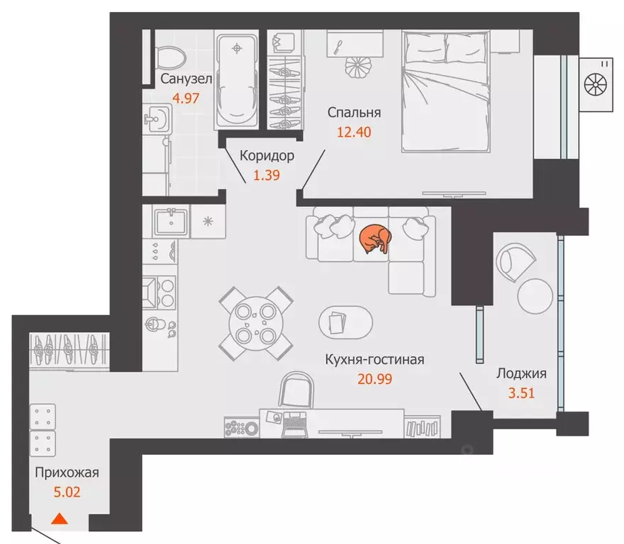 1-к кв. Кировская область, Киров  (47.0 м) - Фото 1