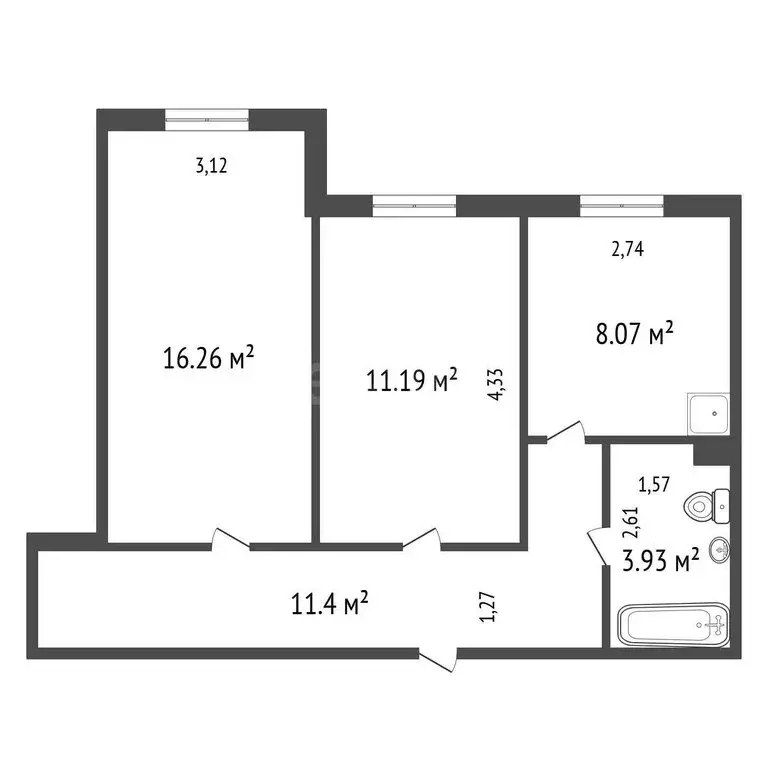 2-комнатная квартира: Дивногорск, Школьная улица, 23 (50.5 м) - Фото 1