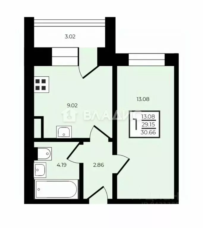 1-к кв. Владимирская область, Суздальский район, пос. Боголюбово ... - Фото 2