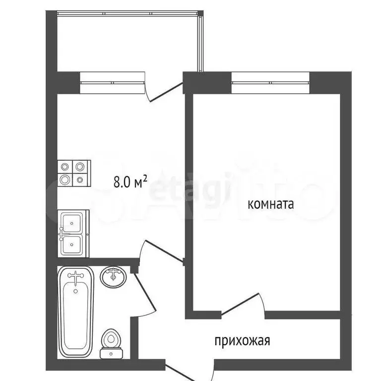 1-к. квартира, 37 м, 8/18 эт. - Фото 0