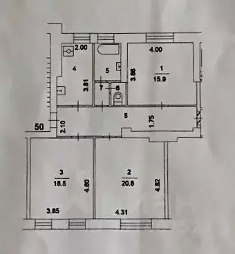 3-к кв. Москва ул. 4-я 8 Марта, 5 (86.6 м) - Фото 2