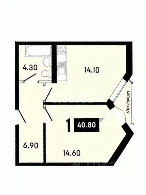 1-к кв. Краснодарский край, Анапа ш. Супсехское, 4к2 (41.2 м) - Фото 2