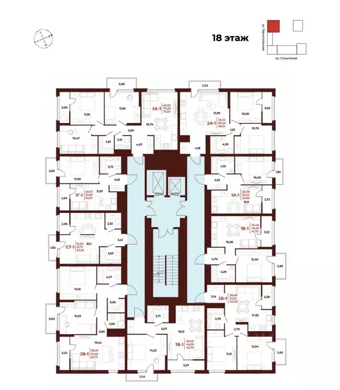 3-к кв. Пензенская область, Пенза Арбери жилой комплекс (71.2 м) - Фото 2