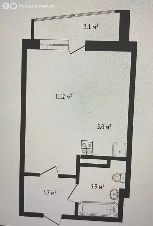 Квартира-студия: Абакан, улица Ленинского Комсомола, 77 (27.6 м) - Фото 1