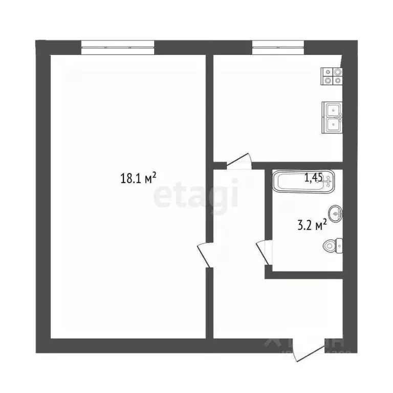 1-к кв. Мордовия, Саранск Республиканская ул., 33А (35.0 м) - Фото 0