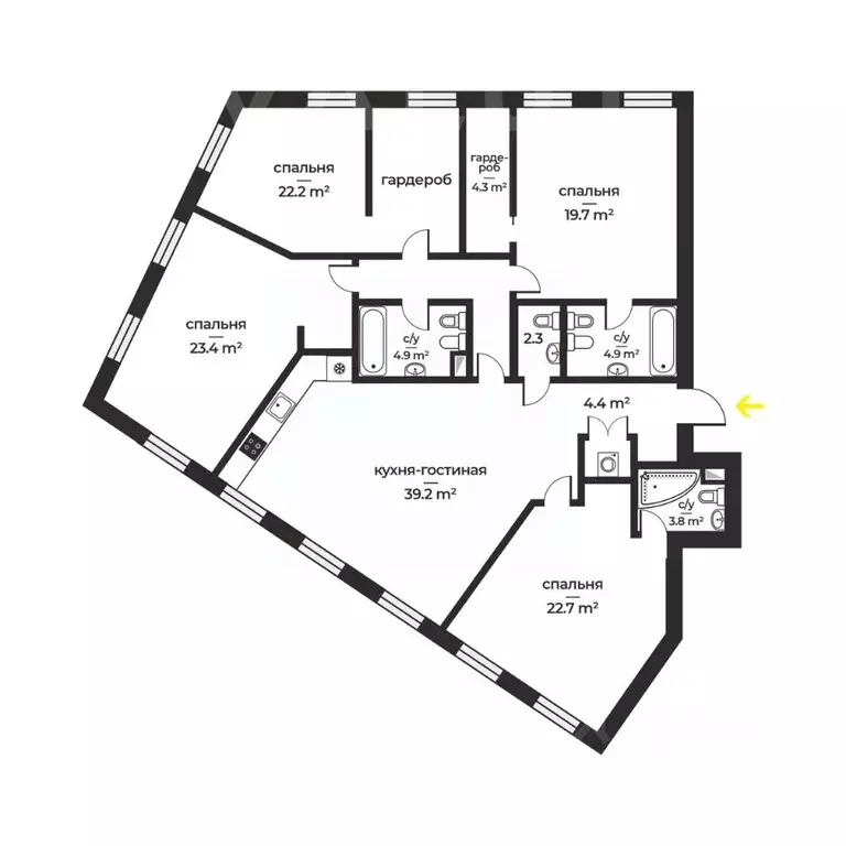 5-к кв. Москва Серебрянический пер., 6 (161.8 м) - Фото 1