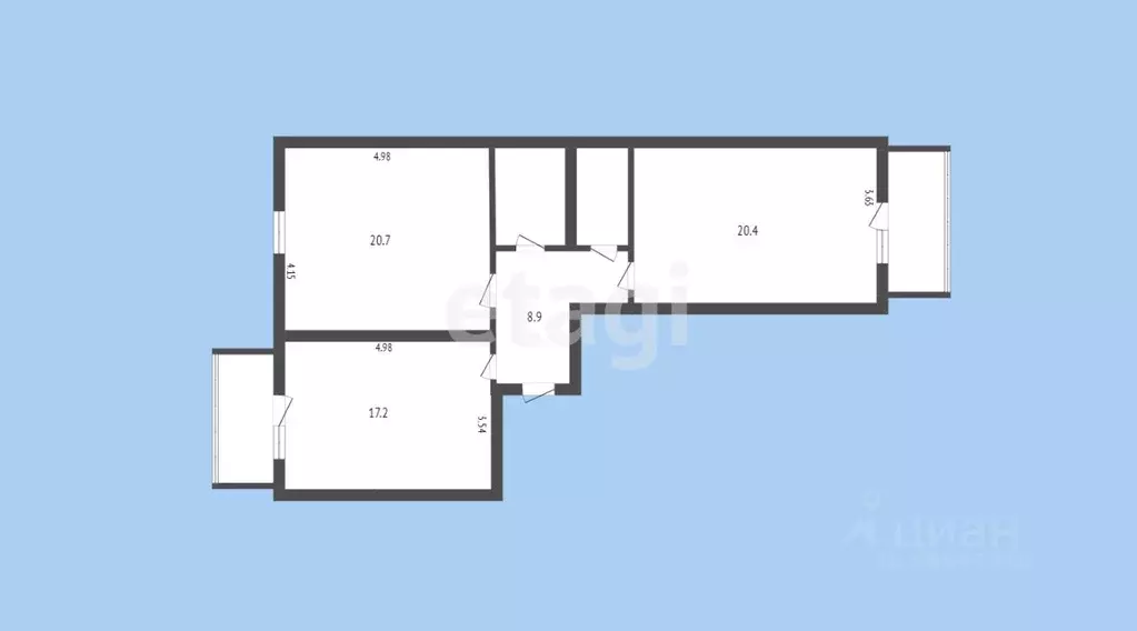 2-к кв. Карачаево-Черкесия, Черкесск ул. Космонавтов, 100А/1 (82.0 м) - Фото 1