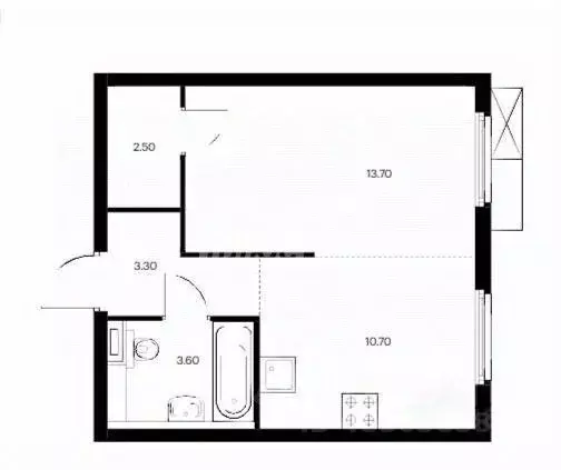 1-к кв. Москва ул. Добролюбова, 8к3 (33.8 м) - Фото 2