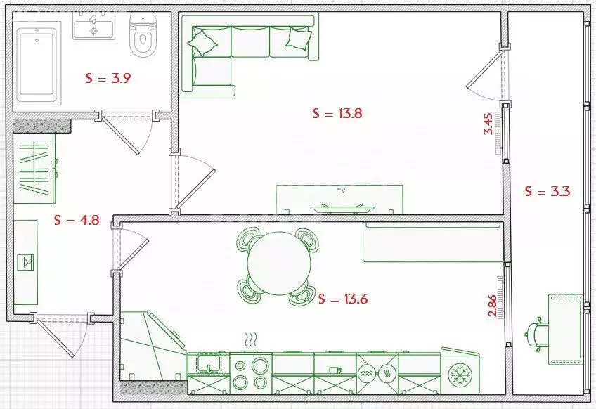 1-комнатная квартира: Омск, улица Завертяева, 16 (36.1 м) - Фото 1
