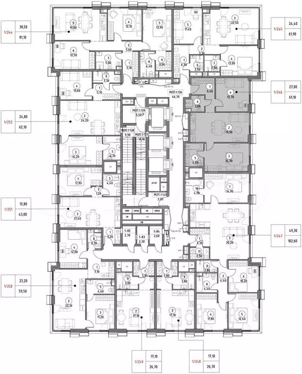 2-к. квартира, 61,1 м, 29/29 эт. - Фото 1