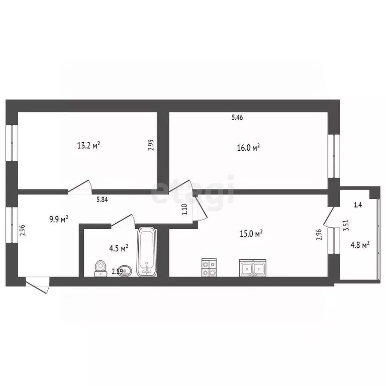 2-к кв. Владимирская область, Покров ул. 3-го Интернационала, 87к1 ... - Фото 1