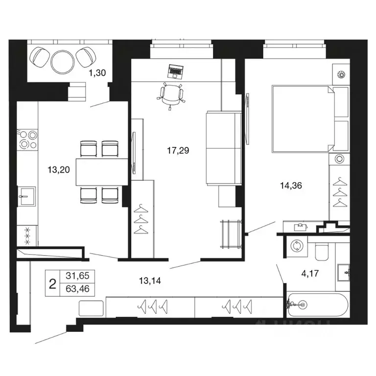 2-к кв. Московская область, Апрелевка Наро-Фоминский городской округ, ... - Фото 1